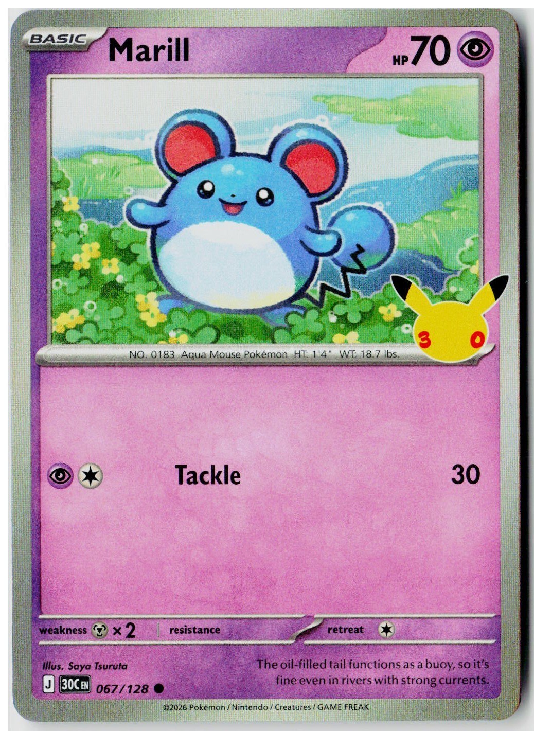 2026 Pokemon ME: 30th Celebration #067 Marill