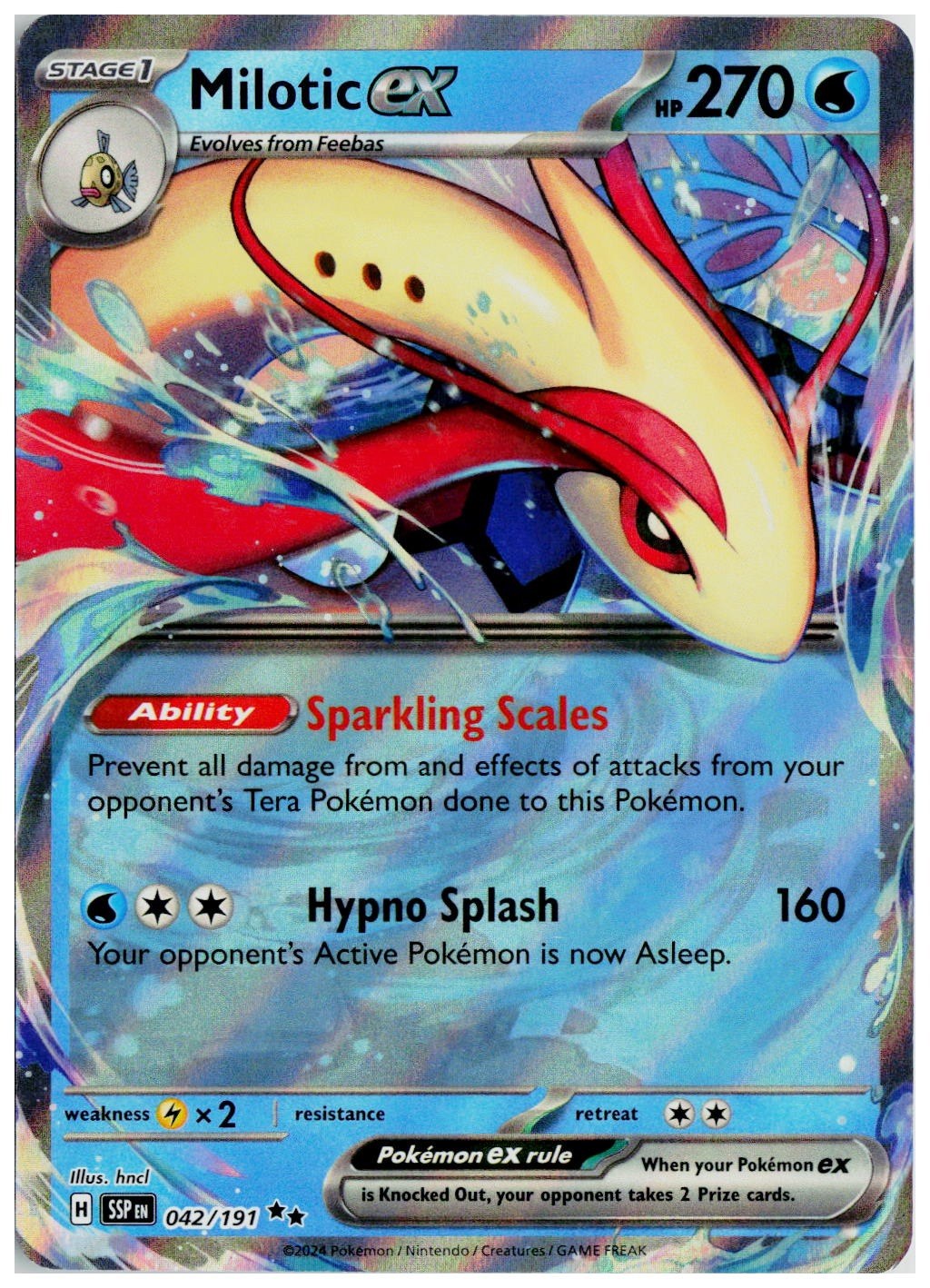 2024 Pokemon SV08: Surging Sparks #042 Milotic ex