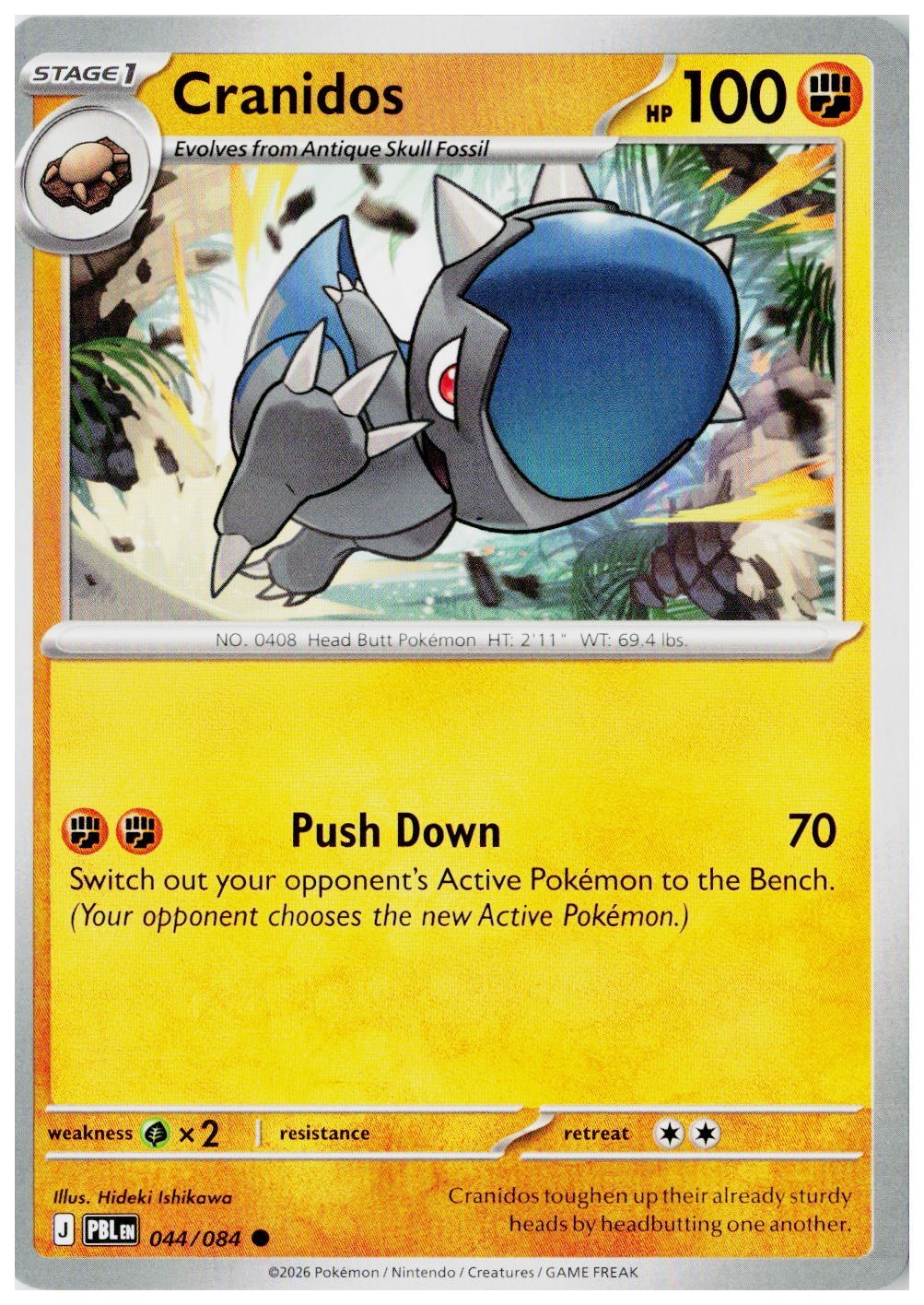 2026 Pokemon ME05: Pitch Black #044 Cranidos