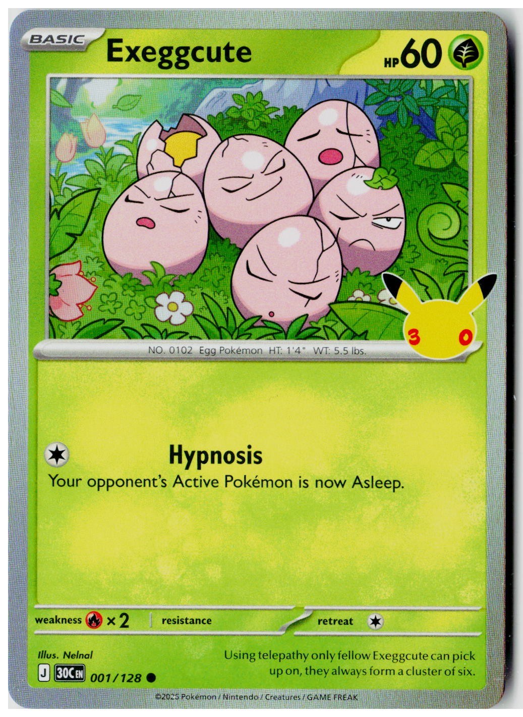 2026 Pokemon 30th Celebration #001 Exeggcute