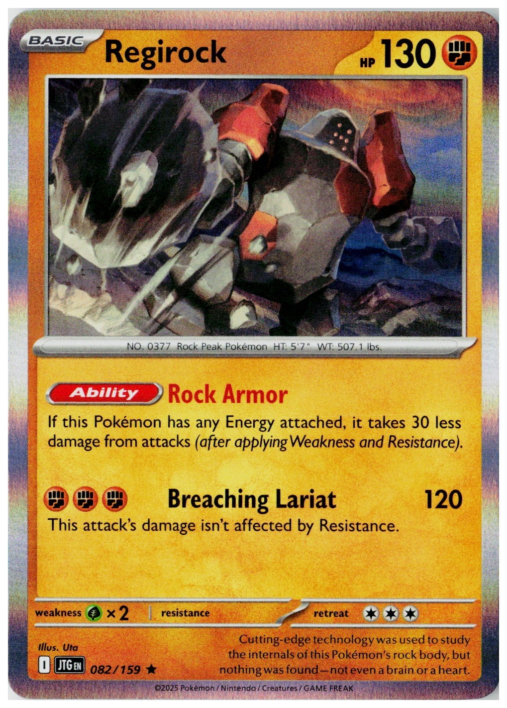 2025 Pokemon SV09: Journey Together Regirock Holo #082 /159