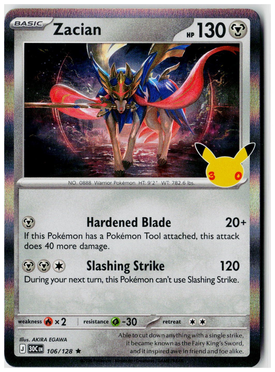 2026 Pokemon ME: 30th Celebration #106 Zacian