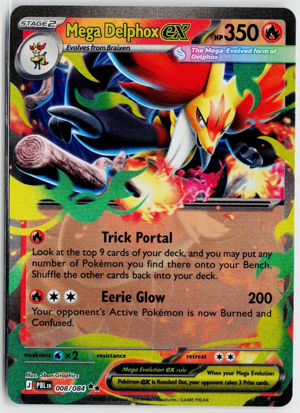 2026 Pokemon ME05: Pitch Black #008 Mega Delphox ex