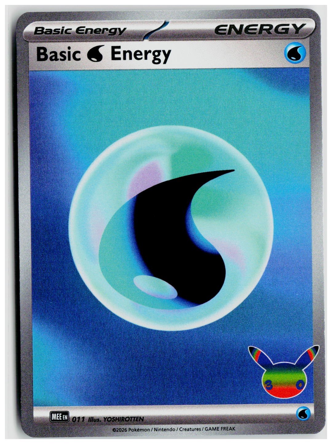 2026 Pokemon MEE: Mega Evolution Energies #011 Basic Water Energy