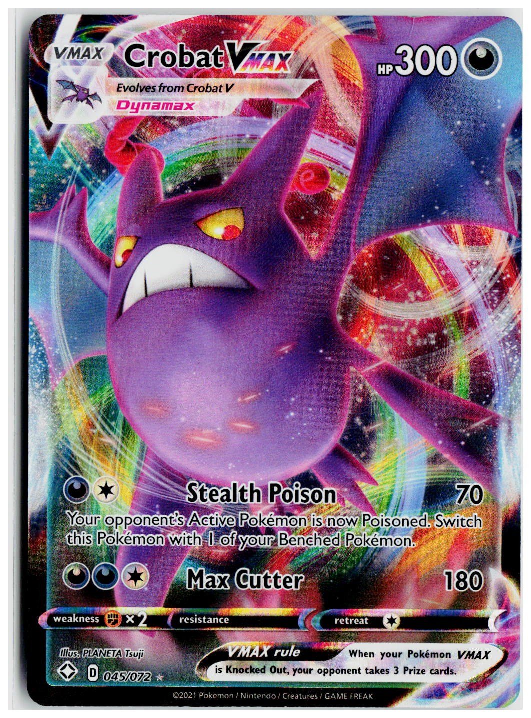 2021 Pokemon SWSH4.5: Shining Fates #045 Crobat VMAX