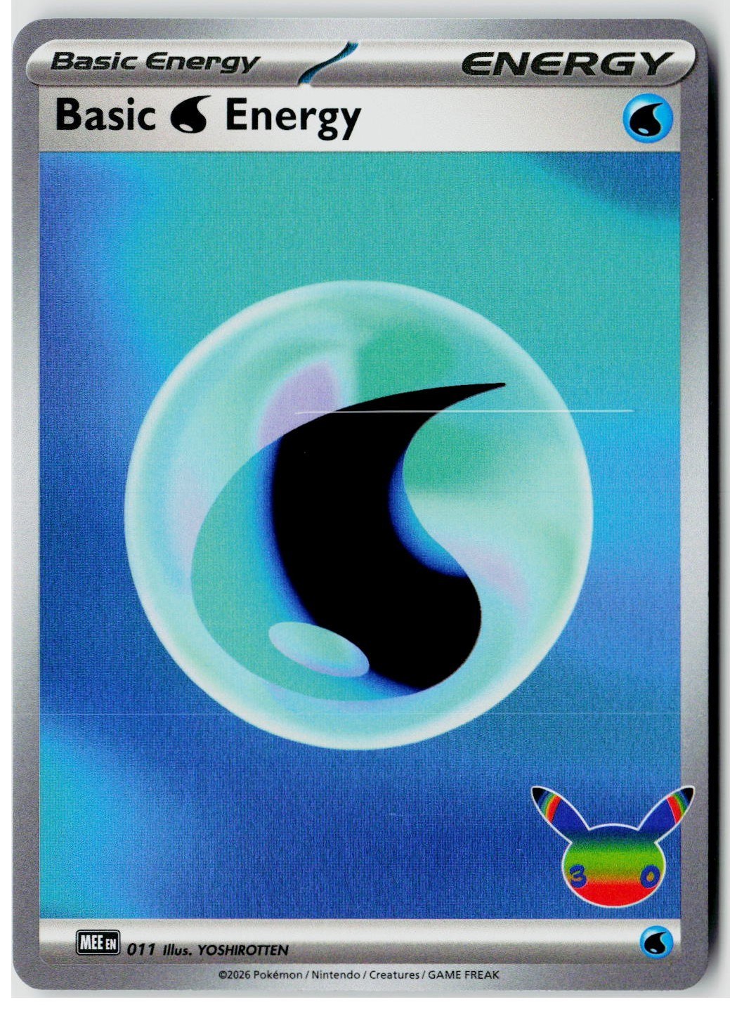 2026 Pokemon MEE: Mega Evolution Energies #011 Basic Water Energy