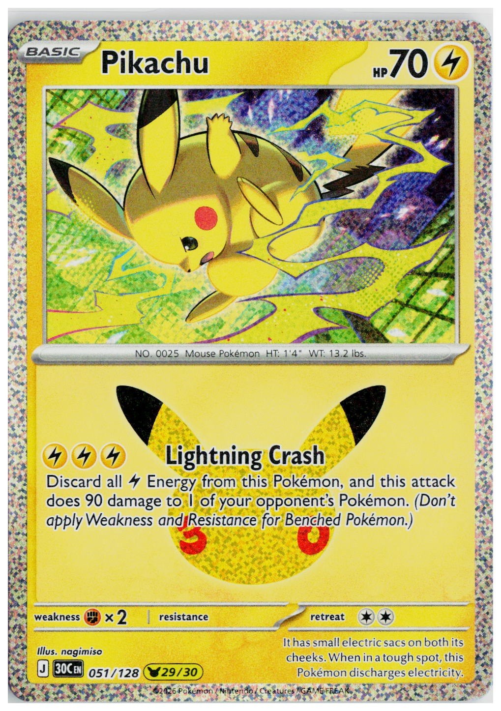 2026 Pokemon ME: 30th Celebration #051 Pikachu