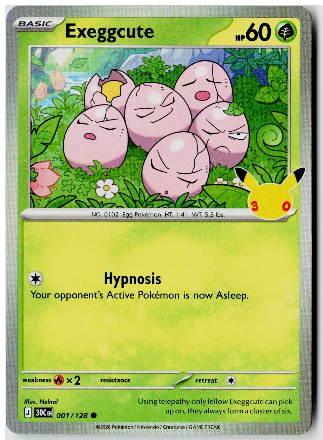 2026 Pokemon ME: 30th Celebration #001 Exeggcute