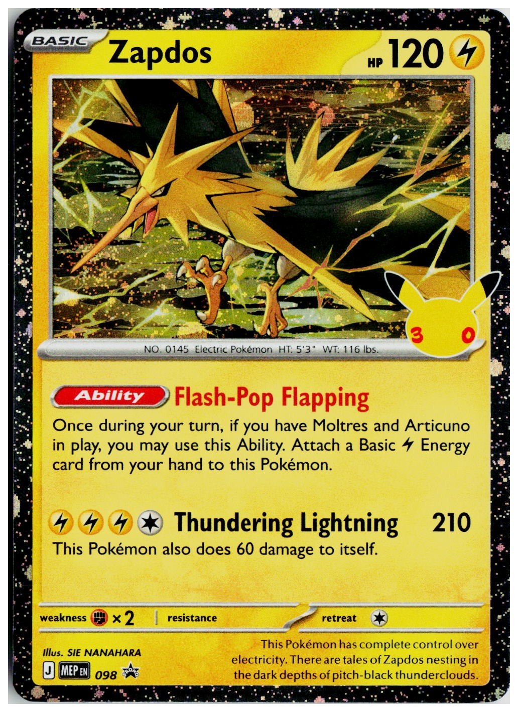 2026 Pokemon ME: Mega Evolution Promo #098 Zapdos