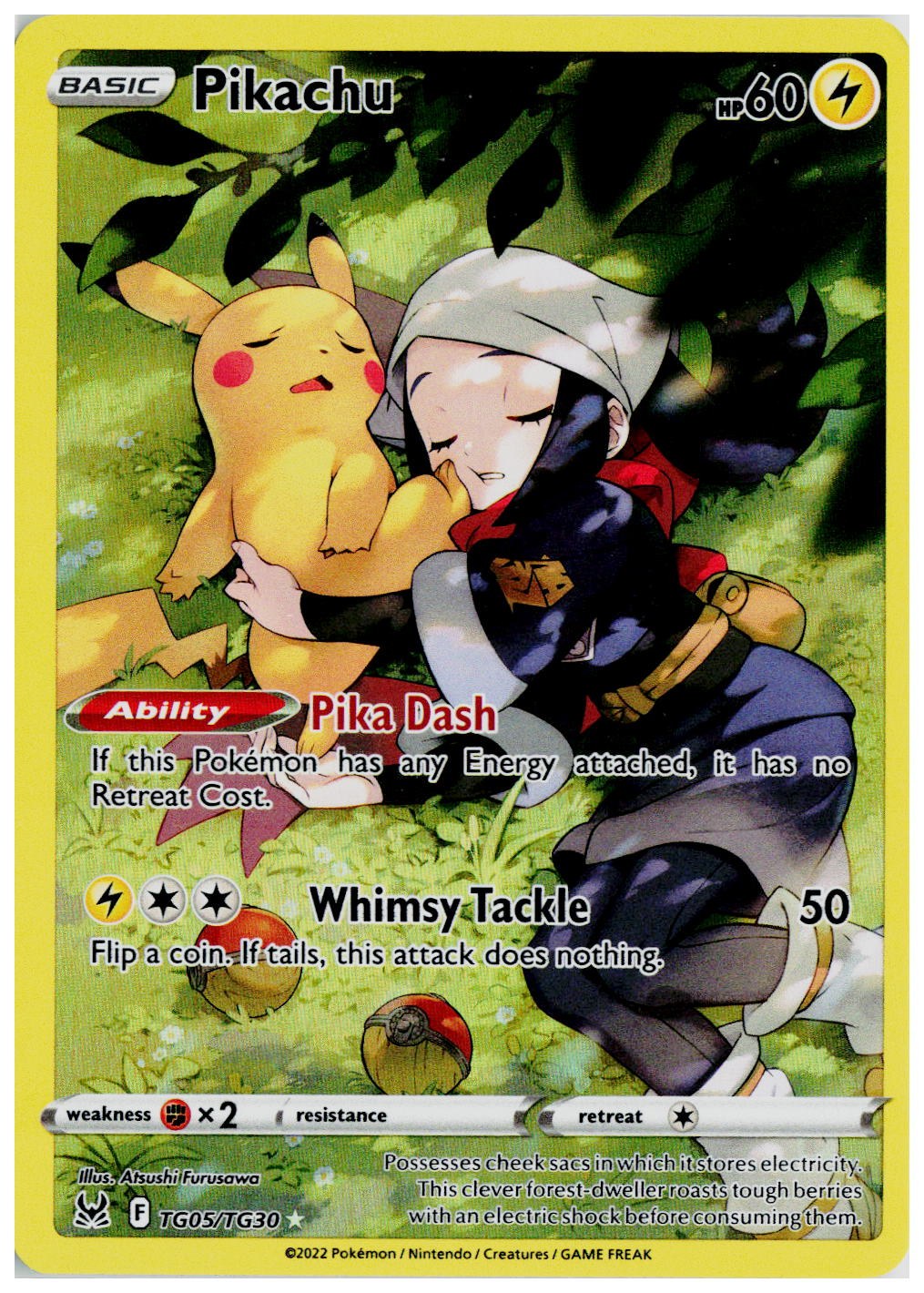 2022 Pokemon SWSH11: Lost Origin Trainer Gallery #TG05 Pikachu