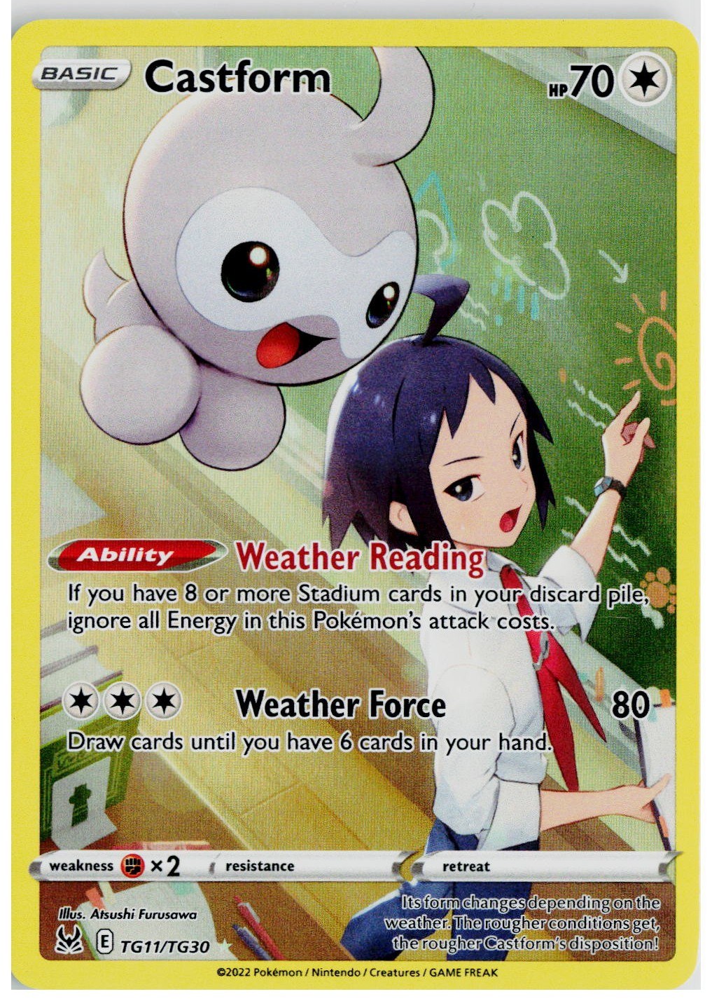 2022 Pokemon SWSH11: Lost Origin Trainer Gallery #TG11 Castform