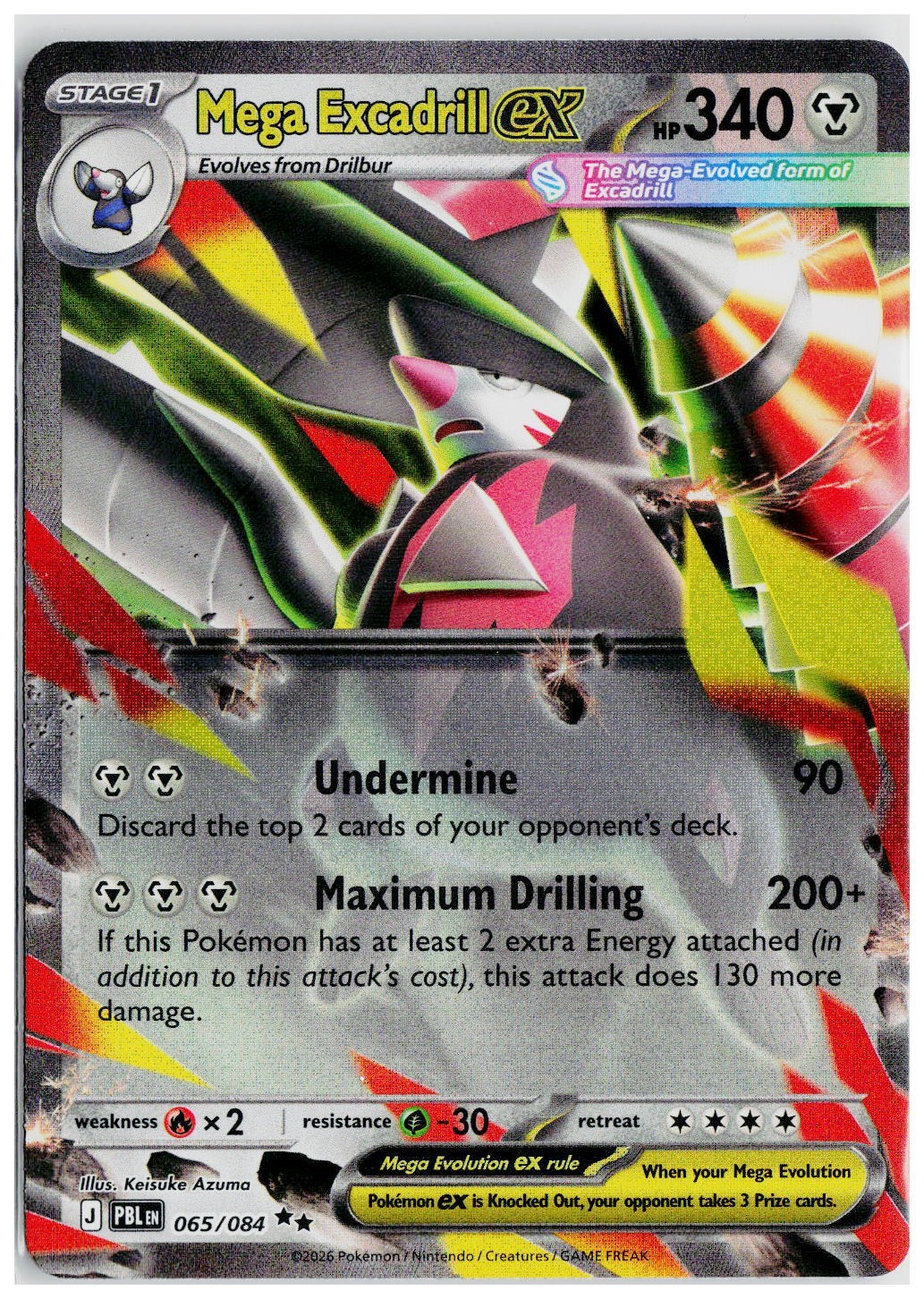 2026 Pokemon ME05: Pitch Black #065 Mega Excadrill ex