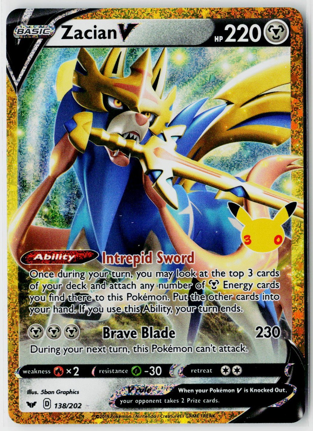 2026 Pokemon ME: 30th Celebration Classic Collection #138 Zacian V