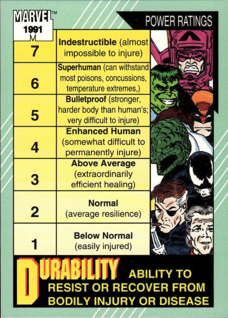 1991 Impel Marvel Universe II #161 Durability / Intelligence