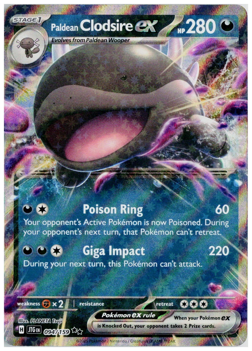 2025 Pokemon SV09: Journey Together #094 Paldean Clodsire ex