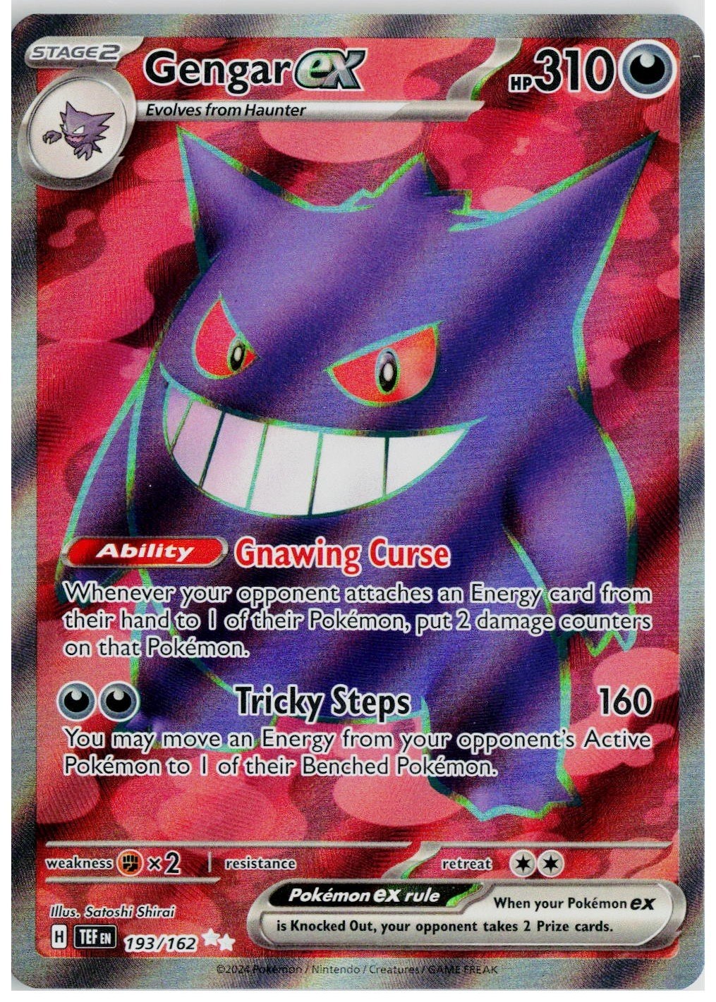2024 Pokemon SV05: Temporal Forces #193 Gengar ex