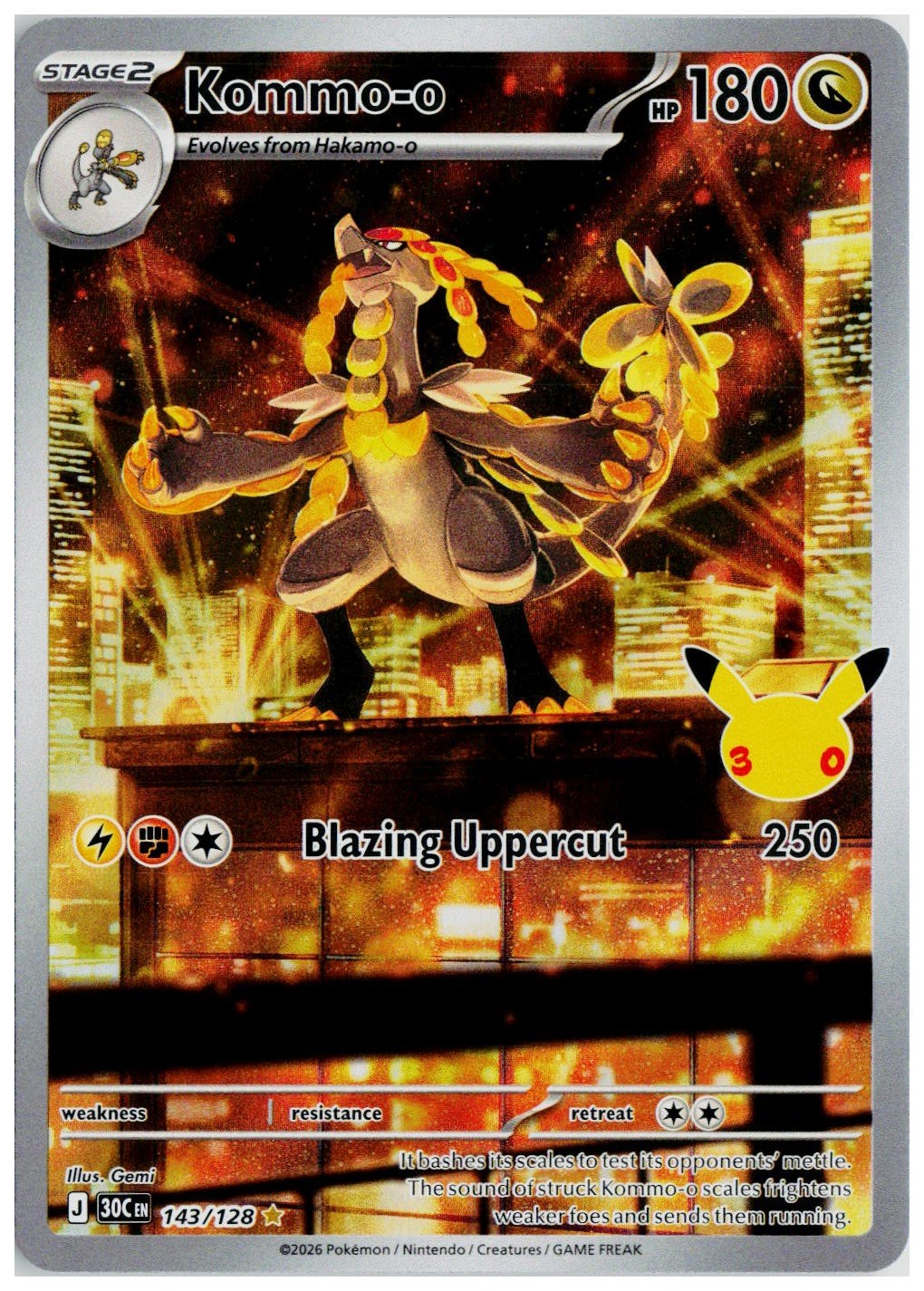 2026 Pokemon ME: 30th Celebration #143 Kommo-o