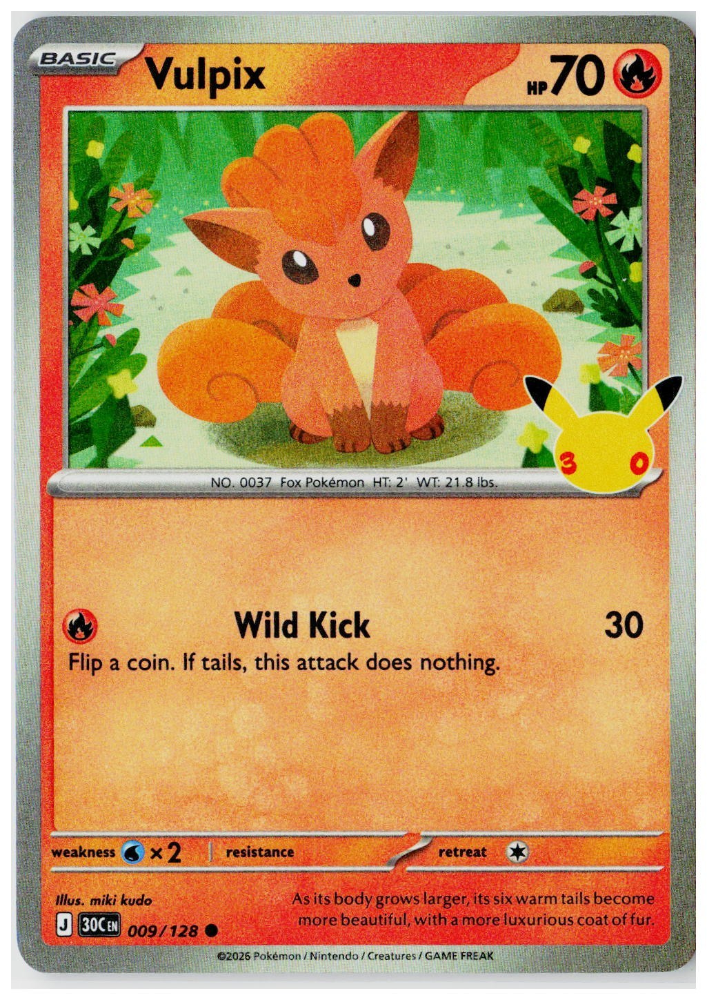 2026 Pokemon ME: 30th Celebration #009 Vulpix