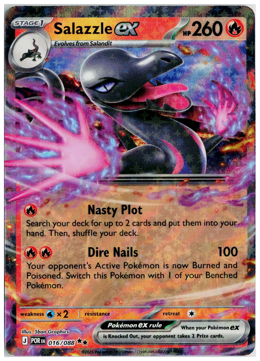 2026 Pokemon ME03: Perfect Order #016 Salazzle ex