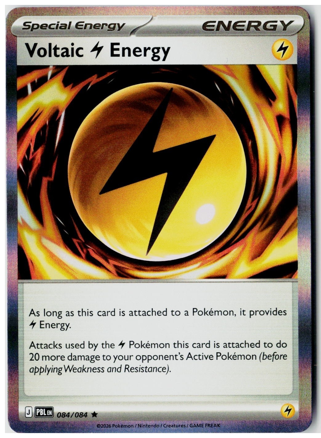 2026 Pokemon ME05: Pitch Black Special Voltaic Energy Holo #084 /84