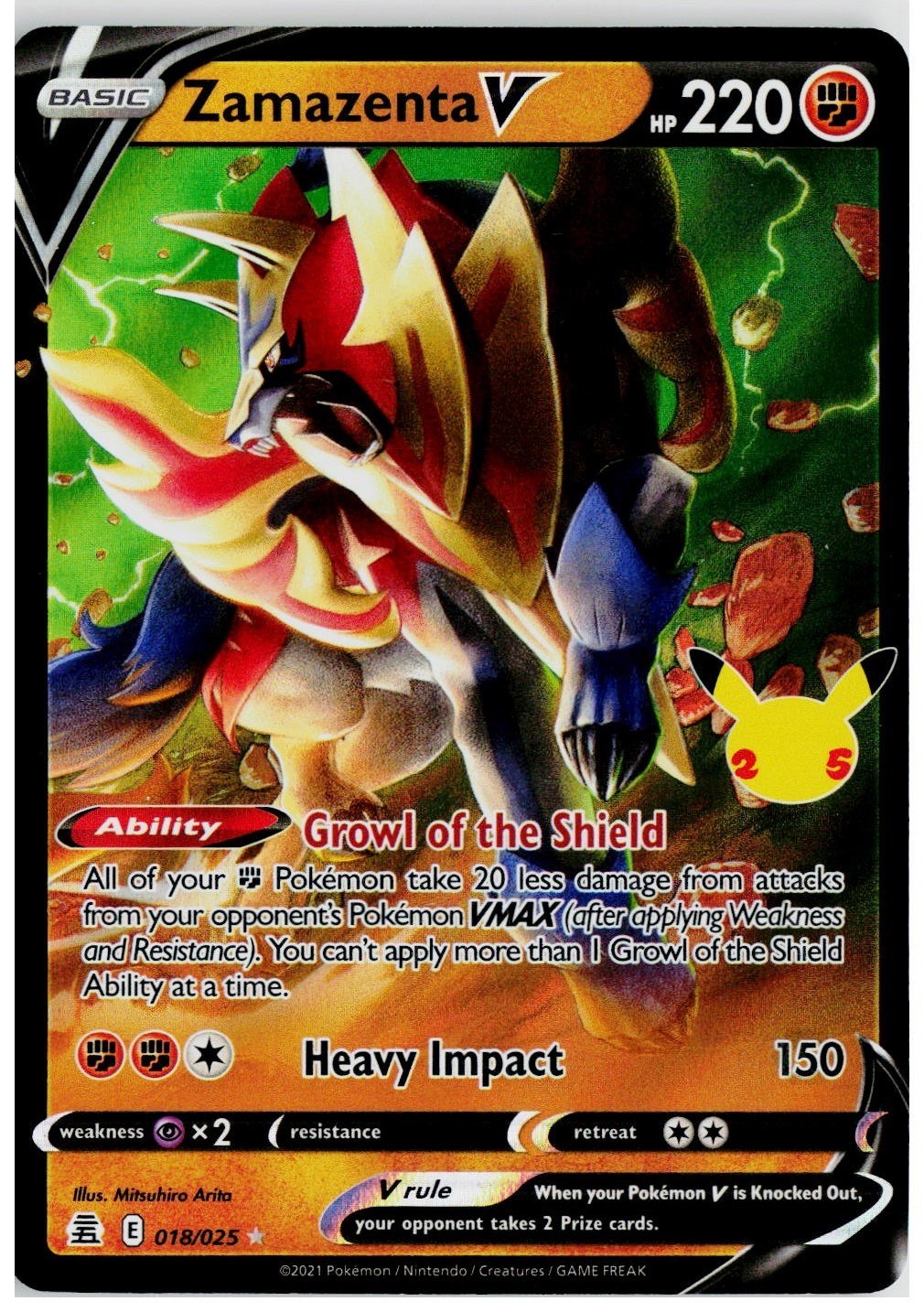 2021 Pokemon Celebrations #018 Zamazenta V