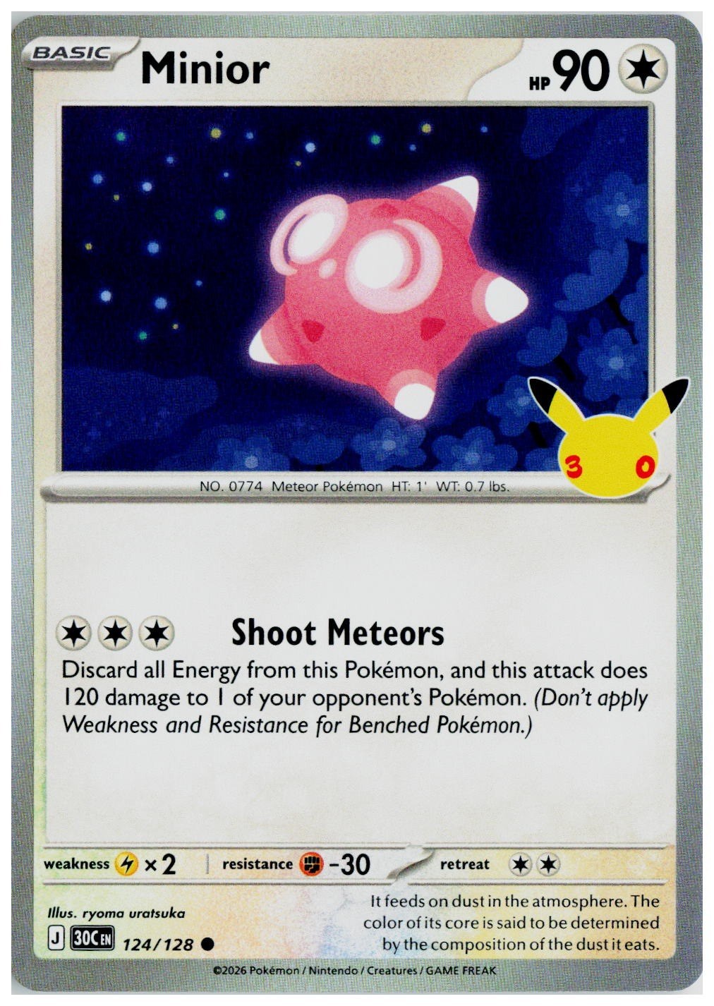 2026 Pokemon ME: 30th Celebration #124 Minior