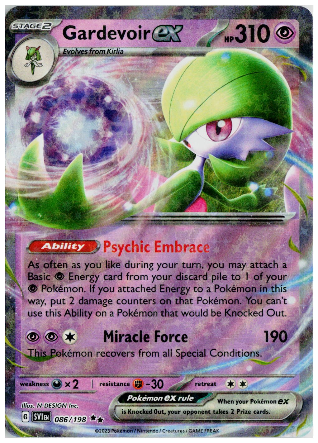 2023 Pokemon SV01: Scarlet & Violet Base Set #086 Gardevoir ex