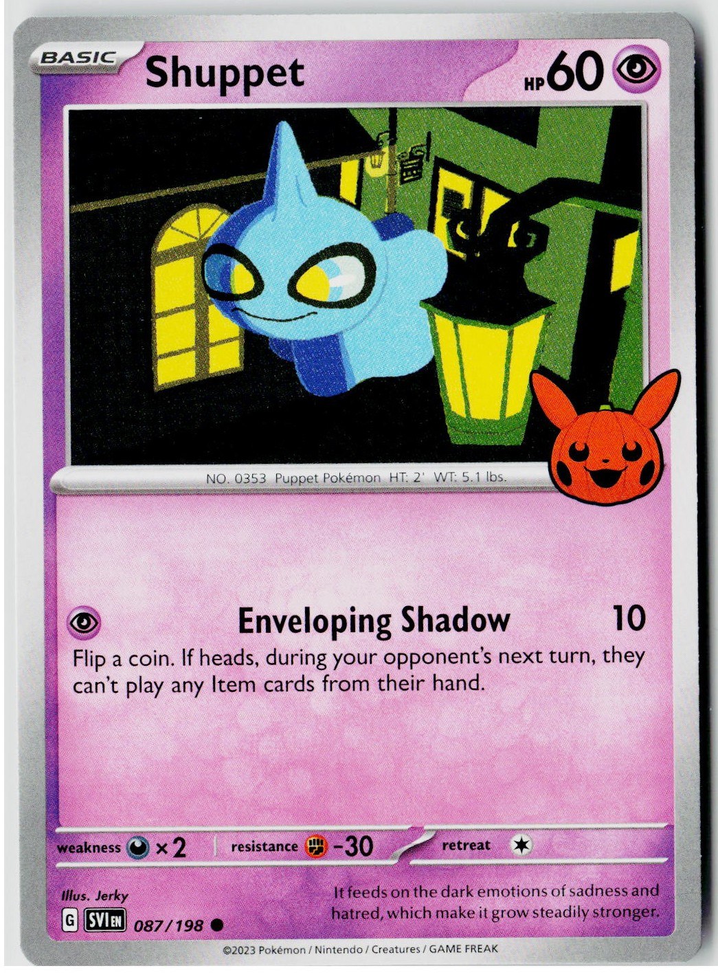 2023 Pokemon TTBB23: Trick or Trade BOOster Bundle #087 Shuppet