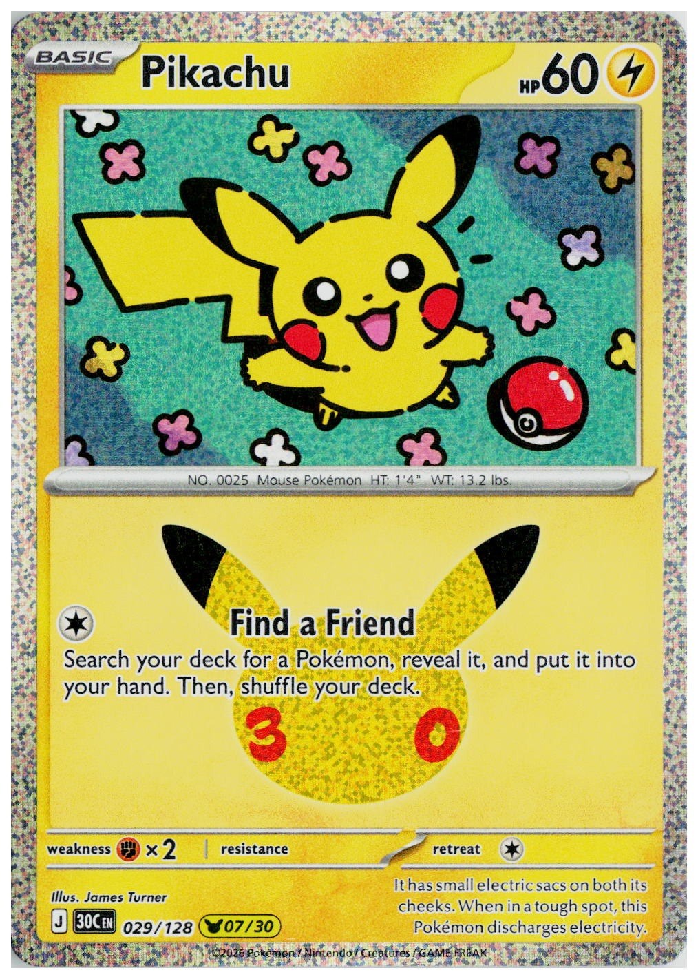 2026 Pokemon ME: 30th Celebration #029 Pikachu