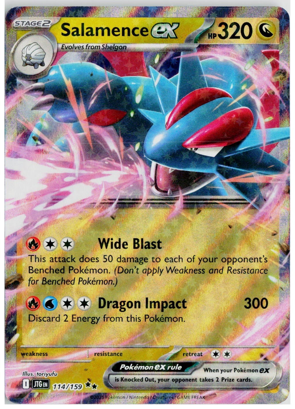 2025 Pokemon SV09: Journey Together #114 Salamence ex