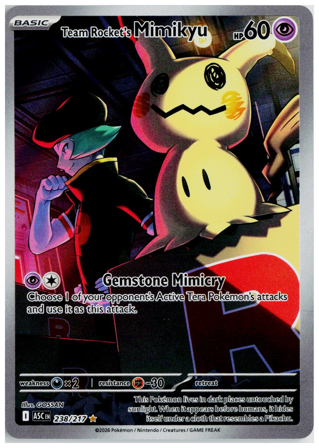 2025 Pokemon ME: Ascended Heroes #238 Team Rocket's Mimikyu