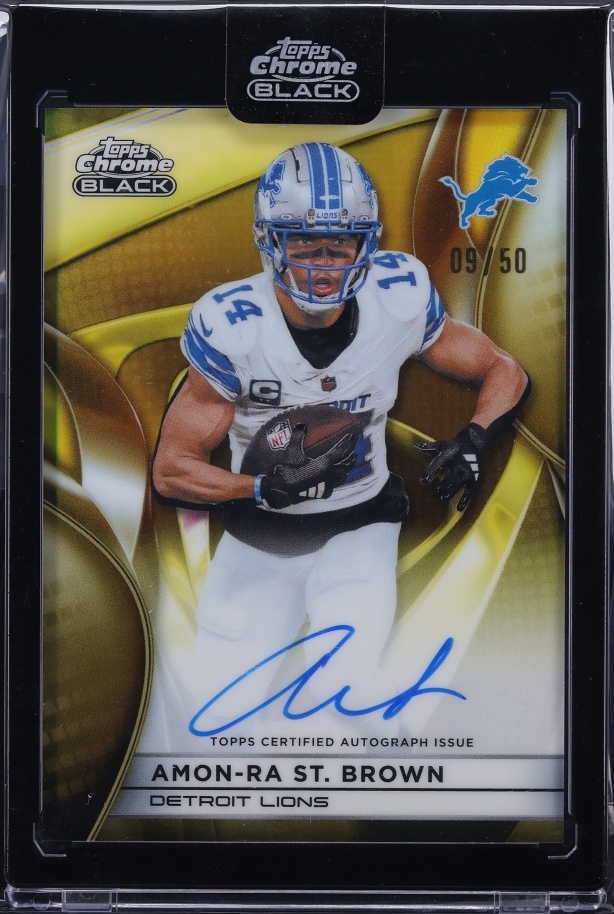 2025 Topps Chrome Black Gold Refractor Amon-Ra St. Brown AUTO /50 #AU-AB CGC AUTH