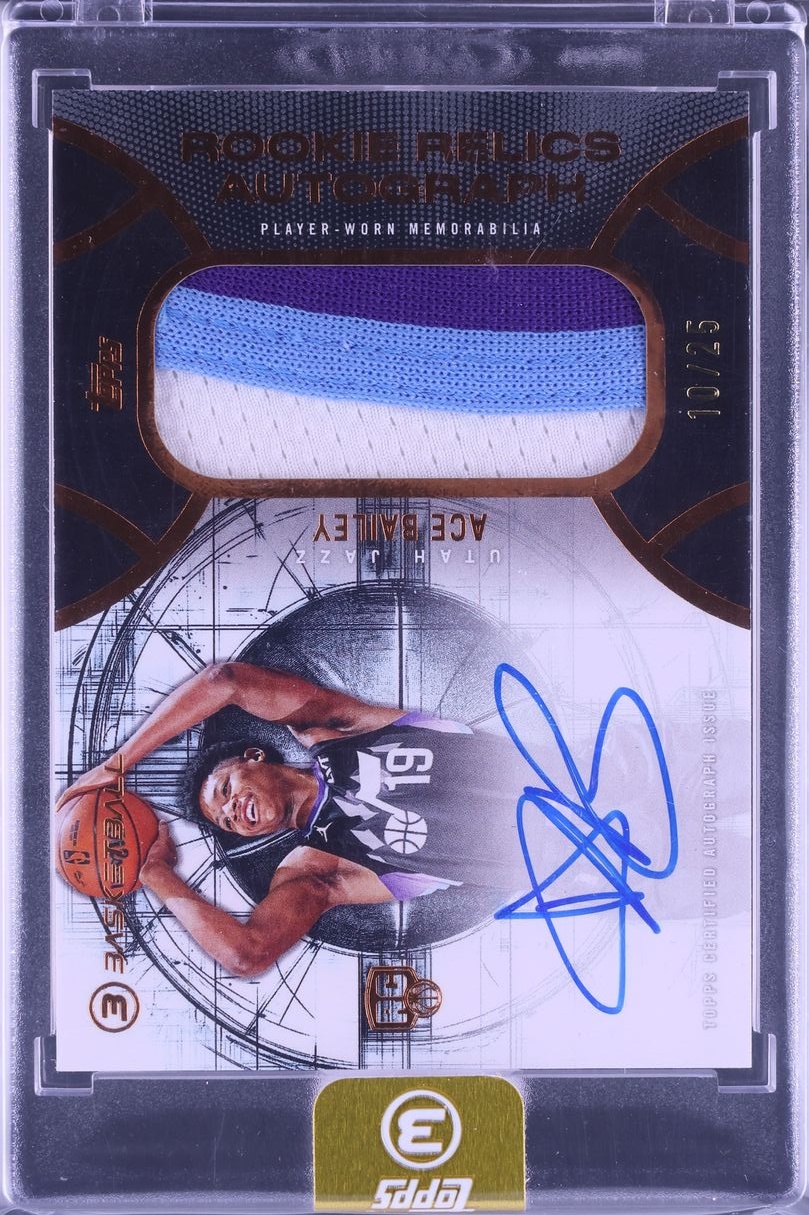 2025 Topps Three Bronze Ace Bailey ROOKIE PATCH AUTO /25 #RRA-AB CGC AUTH