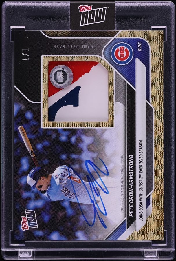 2025 Topps Now Gold Pete Crow-Armstrong BASE LOGOMAN RELIC AUTO 1/1 #775D