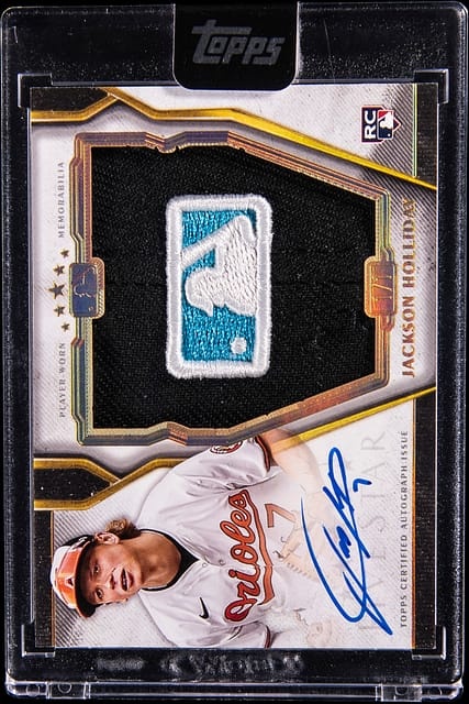 2024 Topps Five Star Rookie Cap Patch Autographs MLB Logo Father's Day #RCJM-JH Jackson Holliday Sig