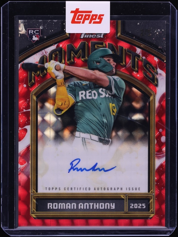 2026 Finest Moments Red Refractor Roman Anthony ROOKIE AUTO /5 #FMA-RA