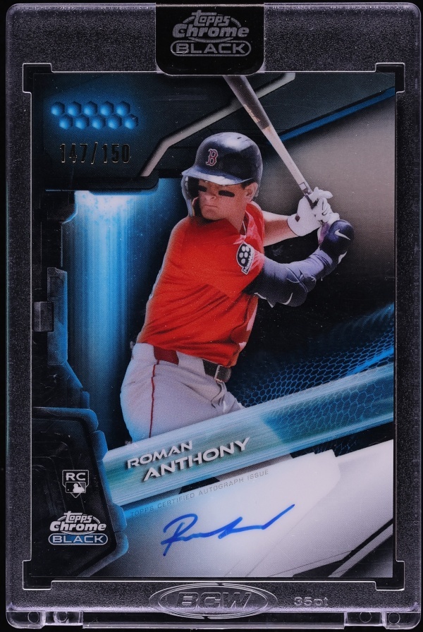 2026 Topps Chrome Black Blue Refractor Roman Anthony ROOKIE AUTO /150 #CBA-RA