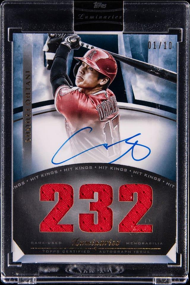 2021 Topps Luminaries Hit Kings Autograph Relics Blue #HKAR-SO Shohei Ohtani Signed Game-Used Relic