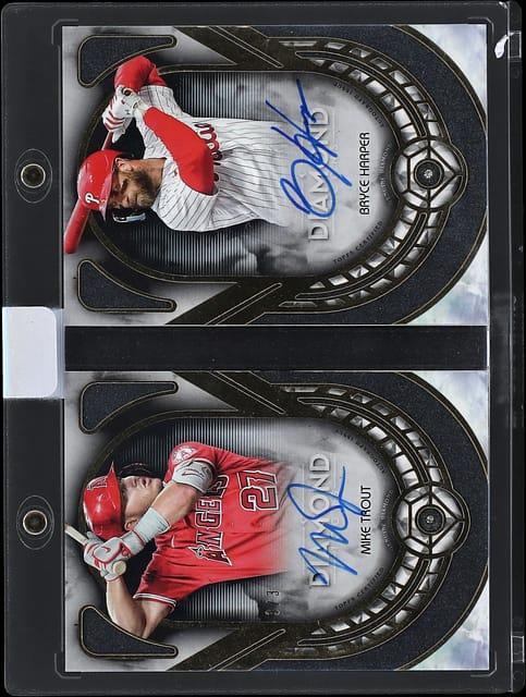 2023 Topps Diamond Icons Dual Autographed Diamond Relic Books #DRBCA-TH Mike Trout/Bryce Harper Dual