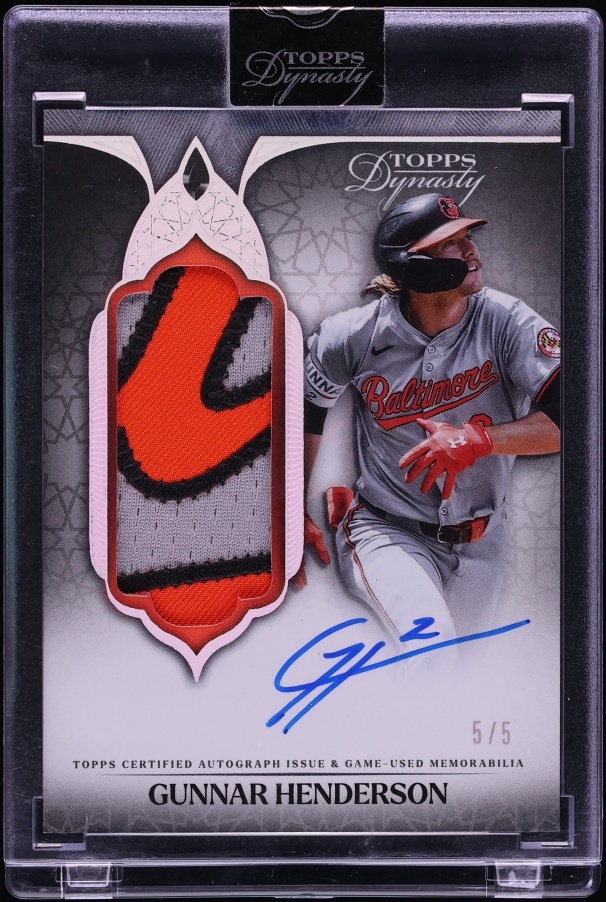 2025 Topps Dynasty Dynastic Data Silver Gunnar Henderson PATCH AUTO 5/5 #DAPB-GH3