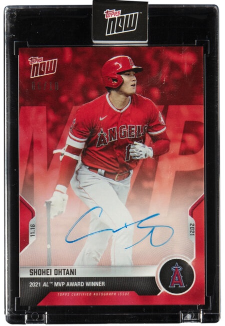 2021 Topps Now Shohei Ohtani (Offseason - A.L. MVP RedAutograph) #OS-40D - #'d 06/10!