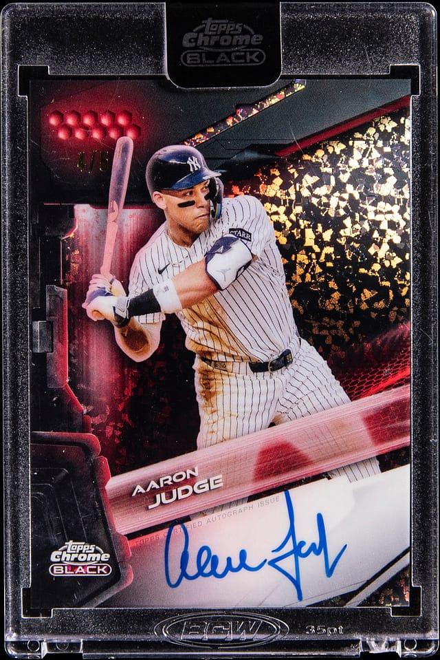 2026 Topps Chrome Black Autograph Card #CBA-AJ Aaron Judge Signed Card (#4/5) - Topps Encased