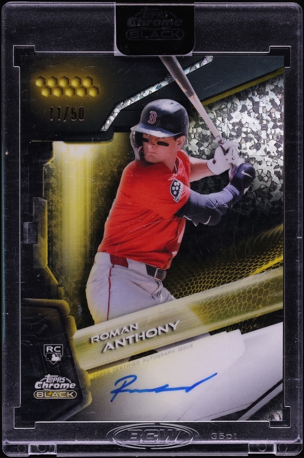 2026 Topps Chrome Black Gold Roman Anthony Gold Refractor ROOKIE AUTO /50 #CBA-RA