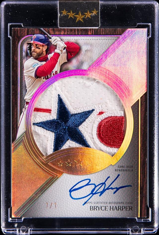 2025 Topps Five Star Autograph Jumbo Prime #JPA-BH Bryce Harper Signed Game-Used Patch Card (#1/1) -