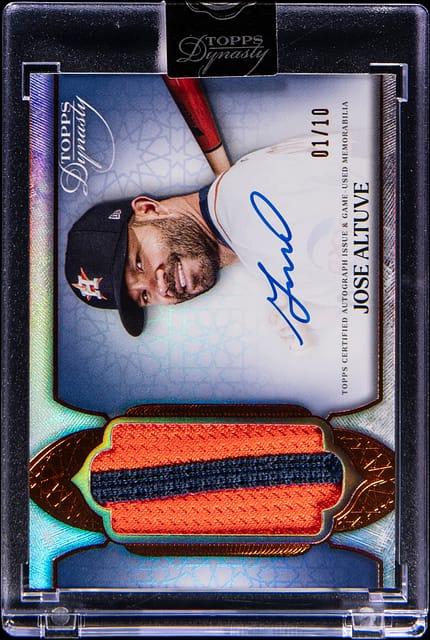 2025 Topps Dynasty Autograph Patch #DAP-JA1 Jose Altuve Signed Game-Used Patch Card (#01/10) - Topps