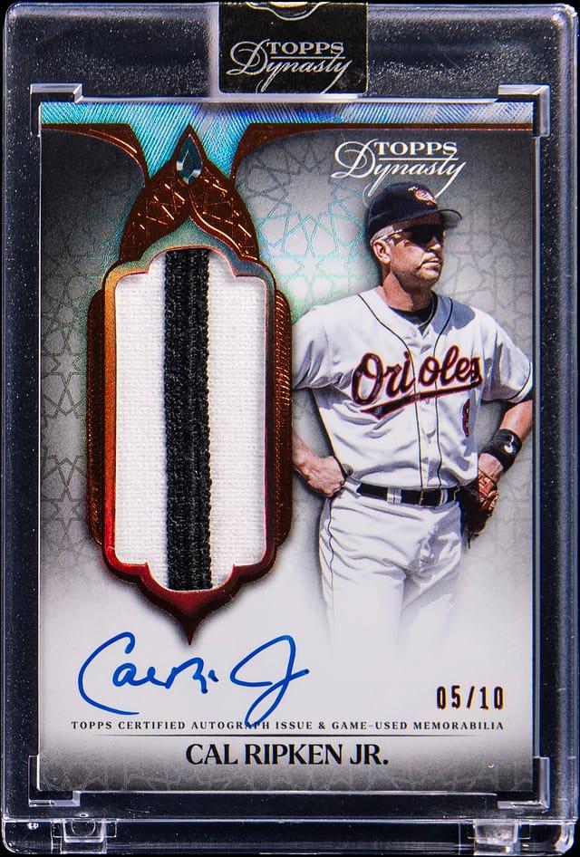 2025 Topps Dynasty Autograph Patch #DAPB-CR1 Cal Ripken Jr. Signed Game-Used Patch Card (#05/10) - T