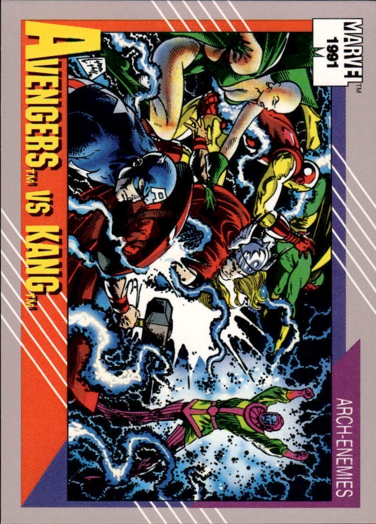 1991 Impel Marvel Universe II #96 Avengers vs. Kang