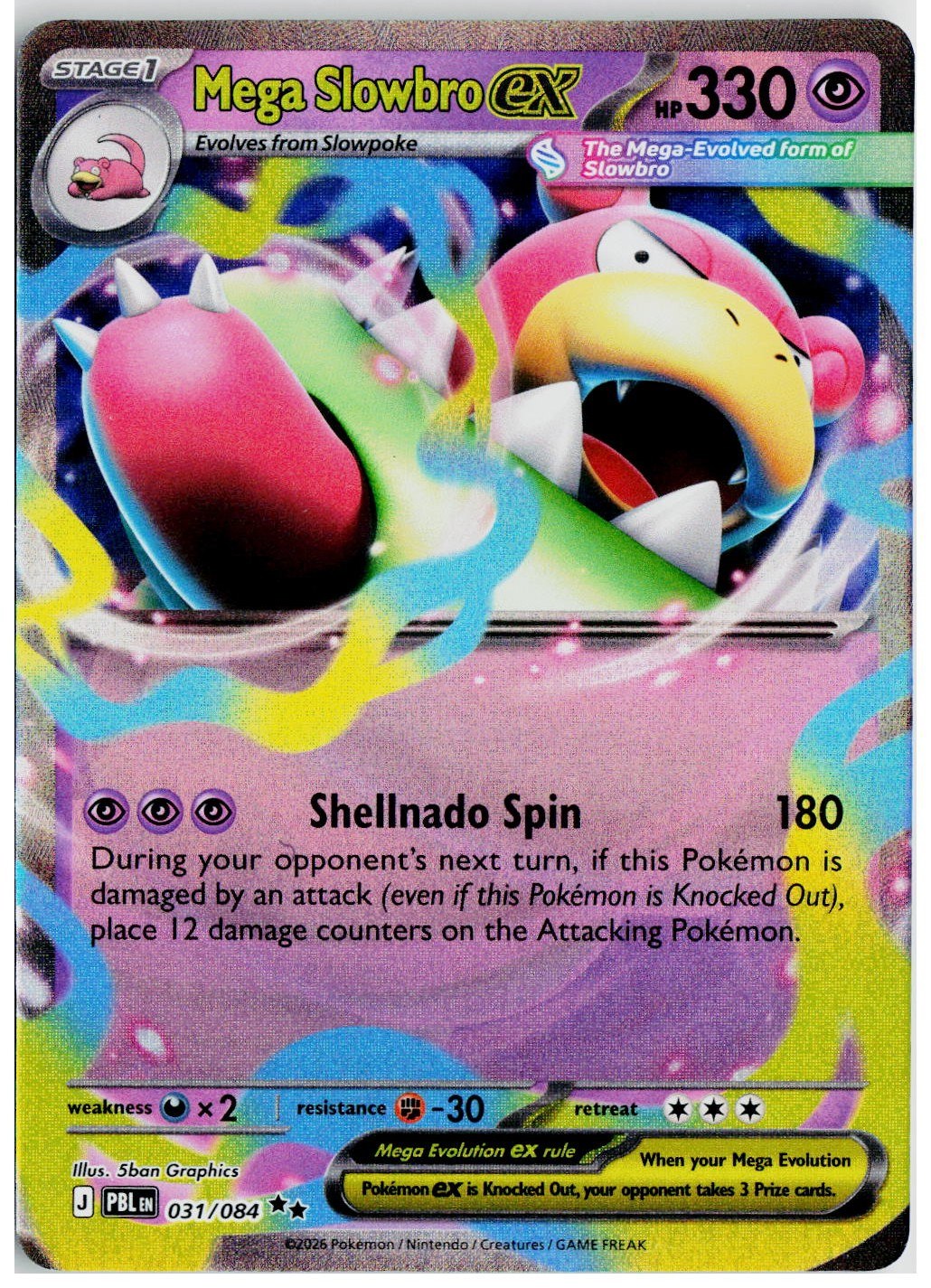 2026 Pokemon ME05: Pitch Black #031 Mega Slowbro ex
