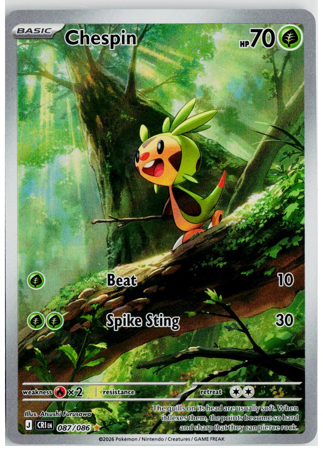 2026 Pokemon ME04: Chaos Rising #087 Chespin
