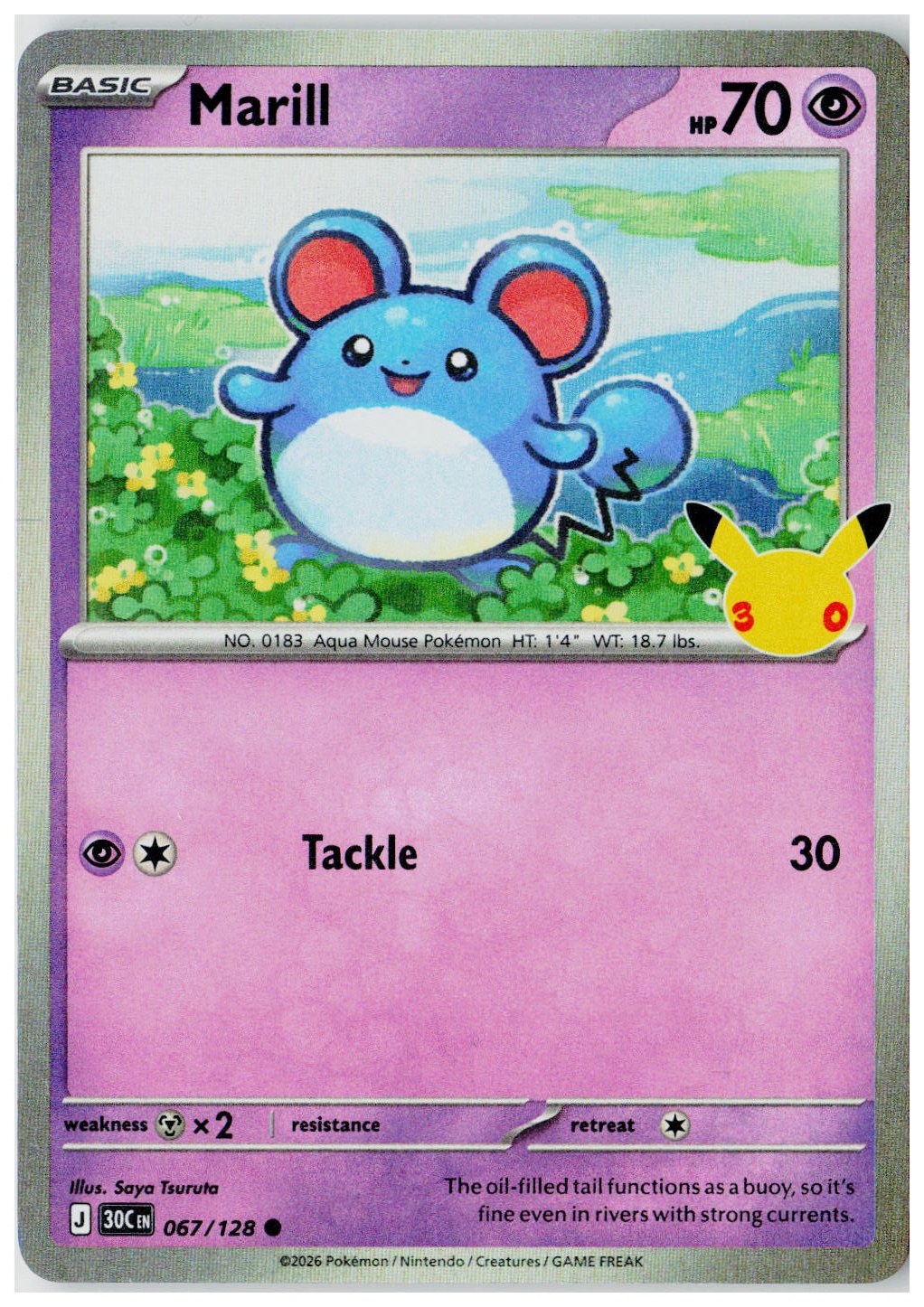 2026 Pokemon 30th Celebration #067 Marill